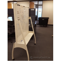 Teknion White 72 x 48 Rolling Mobile White Board